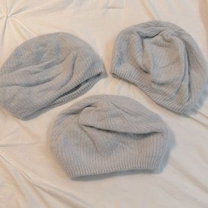 3 gray berets